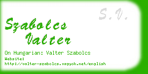 szabolcs valter business card